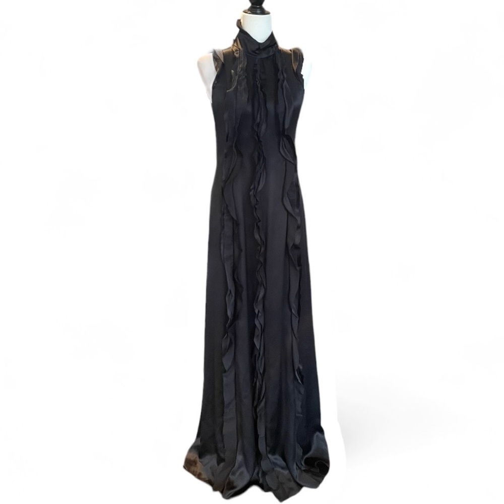 Hugo Boss Black Ruffle Gown Size 6
